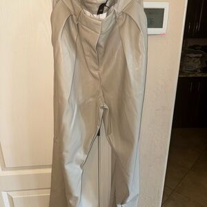 Stylish Gray Faux Leather Pants